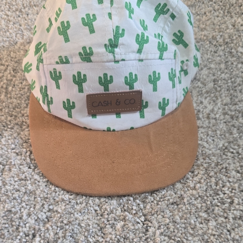 Green and Tan Cactus Print Snapback Hat